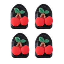 4PCS 동물 자동차 후크 벽 마운트 홈 장식 꽃 잡화 홀더 후크 다기능 마스크 키 주최자 옷걸이 옷걸이, Cherry -  4 PCS