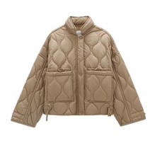 ZARA 여성 경량 면 숏자켓 패딩 점퍼 불루종