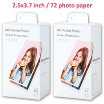 포켓포토인화지 72 매 원래 PT3013 LG 포켓 포토 용지 2.5x3.7 인치 PC389P 스냅 프린터, 01 72Sheets Photo Paper