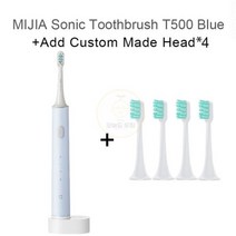 새로운 XIAOMI-MIJIA 무선 전동 칫솔 T500 스마트 소닉 브러시 울트라 미백 치아 진동기 구강 위생 클리너, 2_Custom Made Heads