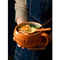 할로윈 용품 할로윈 그릇 접시 호박 그릇 세라믹 식기 수프 그릇, 1350ml