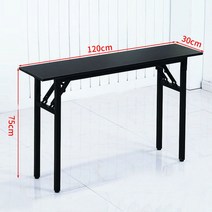 긴 좁은 테이블 책상 선반 접이식 접는 틈새 데스크, 80 x 30 x 75 mm 블랙월넛 단층