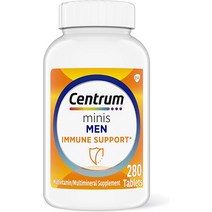Centrum Minis 남성용 데일리 멀티비타민 아연 및 비타민 C 포트 포트지원 미니 배터리 280강아지 140일 뺀