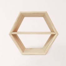 말랑컴퍼ㄴI_오픈형장식장 DIY가구 원목가구 선반 벽걸이 육각 진열장 미니 수납장+MaIIan, 단일상품＞