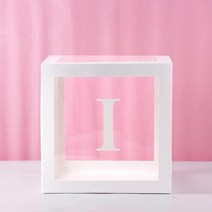 투명 상자 베이비 샤워 장식 풍선 웨딩 이벤트 파티 용품 세례식 해피 첫 번째 생일, 09 Alphabet Box I_01 25 cm Box