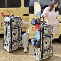 스노우보드 트롤리 대용량 스키 스노보드 캐리어 부츠 헬멧 방수 가방, 05.카모TPU140L, 0x0cm