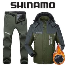 SHLNAMO 자켓 바지 여름낚시복 우의 내피 고어텍스 두껍고 따뜻한 플리스 낚시 의류 남자용 플러스 사이즈 반사 등산 의류 겨울 107029, 2XL, 녹색 2