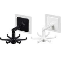 360 Rotating Folding Hooks Self-Adhesive 180 Degrees Vertical Waterproof Utility Hook for Home B, 4pcs