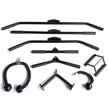 헬스케이블 싱글 홈트 용품 등운동 트라이셉로프바 삼두 랫풀다운 홈짐 그립 이두, 로잉 핸들 블랙