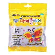 아모스 아이클레이 50g 부드럽고 가벼운 요술 점토, 1개, 흰색