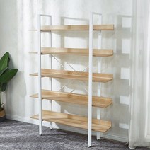 데코라인 애틱 조립식 5단 철제 선반 책장 1200, 화이트