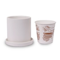 하모화분 원형 화분 8cm, 무광화이트BH0808YMW 4개세트