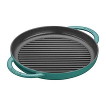 Staub 주철 그릴 팬 25.4cm 프랑스에서 제작 터키옥, 10in_Turquoise, Turquoise