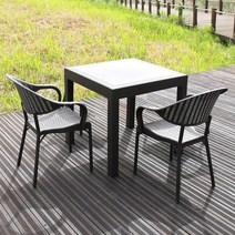 모니카 800 사각 버디 2인 야외 테이블 세트, 브라운