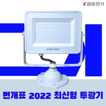 금호전기 번개표 LED투광등 30W 50W 투광기 화이트 슬림형 사각 투광등 방수등급 IP65, 전구색(오렌지빛)