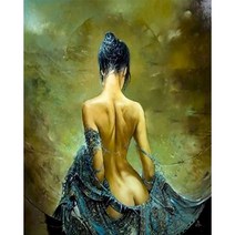 디지털액자 전자 스마트 액자 앨범 모니터 GATYZTORY 60x75cm 숫자로 그림 소녀 바다 풍경을보고 숫자 프레임으로 페인트 홈 장식 ca에 디지털, 36.992609 - 40x50cm Ready Fram