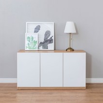 블랑누보 사이드보드 높은 티비다이 TV 수납장 와이드 키큰 거실장 1200 티브다이, 화이트(620)