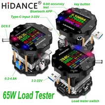 DC 3.232V 65W USB 부하 테스터 18650 배터리 전자 용량 모니터 표시기 전원 공급 장치 충전기 검사기 방전 측정기