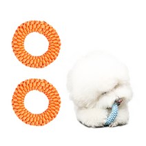 뽀시래기 강아지 오링 치실장난감 M, 펌킨(오렌지), 2개