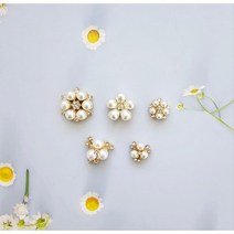 다양한 진주꽃장식 부자재 배씨 꽃 그립 톡 브로치 비녀 뒤꽂이 헤어핀 재료 diy 만들기