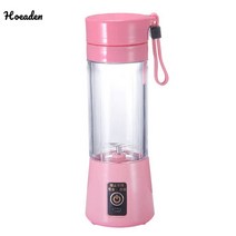 파워 착즙기 녹즙기 그린 오렌지 쥬서기 380ml 휴대용 USB 전기 과일 과즙 짜는기구 스무디 블렌더 믹서 기계 충전식 6 블레이드 휴대용 블렌더 병, 박