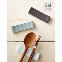 달 - 수저받침 1P 도자기 수저받침 직사각 수저받침, 그레이