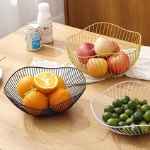 북유럽 스타일 철예 과일 바구니 프릴 철선 불규칙 과일 접시 간식 철예 과일 바구니, 연잎 스타일의 검은색 큰 경 사진 가장자리, 1개