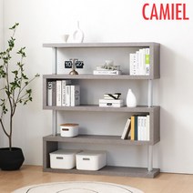 비토 패턴 1200 4단 ㄹ 책장KD_MU0129, 아이보리패턴