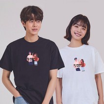 키밍 LOVERS 커플 화이트티 커플반팔티