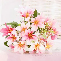 (조화 도매) 추억을남기다 A25 백합 꽃다발-조화 꽃꽂이 부케 인테리어소품, (A25) 샴페인