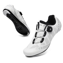 피직클릿 슈즈 사이클링 신발 남성용 하드 바닥 산악 자전거 라이딩, 35, T27 흰색 도로 잠금 장치