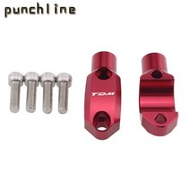 MT-15 XJR1300 TDM 900 BWS125 SMX155 마스터 실린더 고정 미러 마운트 22mm 핸들 바 포지티브 및 네거티브 스레드, Red logo TDM