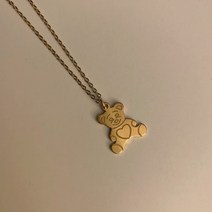 [베스트][당일출고] 링핑 곰돌이 우정목걸이 엄마랑딸 행운목걸이 팬던트 레이어드 하리보 목걸이 써지컬스틸