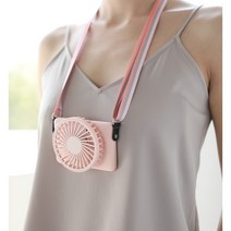 목걸이형 넥밴드선풍기 카메라디자인 미니 목선풍기 핑크 그레이 2가지 색상
