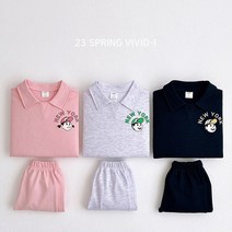 (봄23)비비드아이 뉴욕카라상하 핑크 네이비 백메란지 XS-XL JS JM