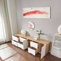 Sunshine 물품 보관함 큰서랍 서랍장 풀세트 티비다이 선반 다이 수납장 와이드 2000