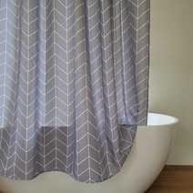 글랑앤 패브릭 방수 욕실 샤워 커튼, 2. 헤링본 그레이 120x180