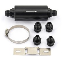 자동 알루미늄 51MM 연료 필터 E85 스테인레스 스틸 100 미크론 요소 AN6 AN8 AN10 어댑터 피팅 포함, 04 All with clamp, 4.All with clamp