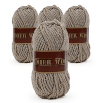 쎄비 프리미어 울 목도리 뜨개실 4p, 1415 멜란지베이지