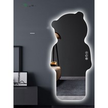 전신거울 곰돌이 특이한 피팅룸 LED 조명 드레스룸 대형 벽걸이 이동식거울 스마트 매장, 완제품, 안전포장, 80x180cm듀얼스위치3색전환센서