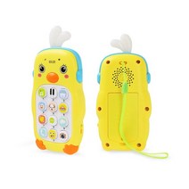 오락 전화 완구 Teether 음악 음성 및 라이트 전자 기계 조기 학습 위한 선물, 01 Yellow