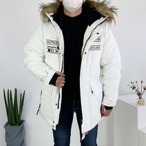 M-XL 남자 겨울 탈부착 라쿤 개파카 야상 패딩 2color