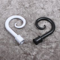 레일앤폴 17mm 커튼 물소봉마개, 1조, 1조 화이트