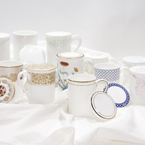 한국도자기 뚜껑 머그 모음 본차이나 데일리 머그컵, 레이스, 뚜껑1p + 머그1p, 1set