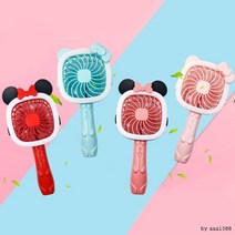 미니 휴대용선풍기 캐 톰과제리 LED핸디선풍기 휴대용, LED톰 핸디선풍기-핑크