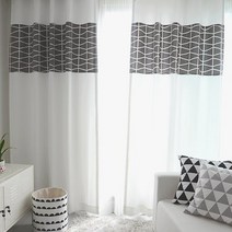 파라다이스홈 북유럽 브릭 암막 커튼 화이트