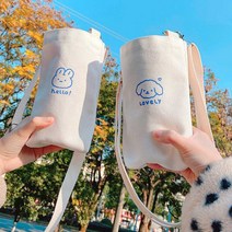 소풍 피크닉 준비물 텀블러백 캔버스 보틀 크로스백, 양
