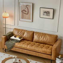 나뚜찌 디자인 버클 카페 명품 소파 호텔 쇼파 라운지 모튤, 3인용 2.4m 헤드가죽