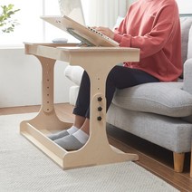 [다울팩토리]EM 사이드 스마트 테이블 소파 협탁 베드사이드테이블 각도조절 책상 원목 혼밥테이블, 각도조절형