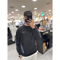 인터크루 SH04 우븐 트레이닝 맨투맨 BK ITW1RO02